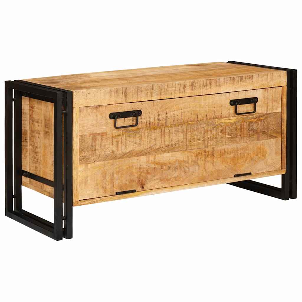 Schuhschrank mit Regal Braun 90 x 38 x 45 cm massives Mangoholz